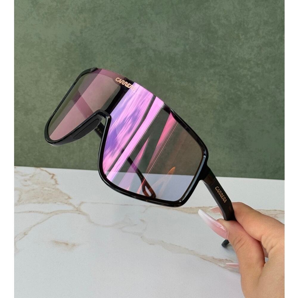 NEW Carrera 4017/S Mask Shield Sunglasses Black Mirror Lens - Picture 1 of 7